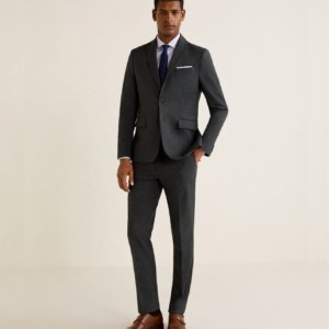 Textured slim-fit blazer