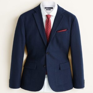 Pinstripe slim-fit suit blazer
